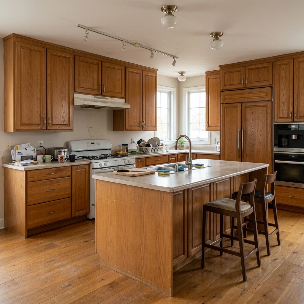 Original kitchen space before carpentry remodel
